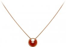 Amulette de Cartier Carnelian Diamond Necklack in Yellow Gold, White Gold and Pink Gold